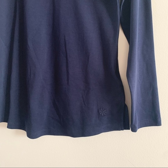 Nwt ISAAC MIZRAHI Live! Essentials Pima Cotton Crew Neck Knit T Shirt Top Blue - Picture 4 of 11